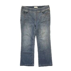 Lane Bryant Flex Magic Waistband High Rise Blue Stretch Jeans Wide Leg Size 18